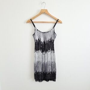 GUESS Sequin Swifty Mini Dress Flapper Style Size Xs